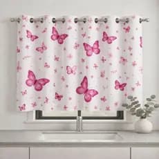 cortina com ilhós branco  para vitrô de banheiro cozinha borboleta deixe decoração banheiro única folha