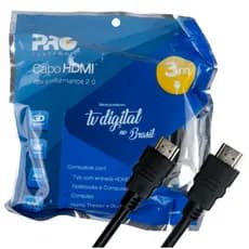 CABO HDMI 4K ULTRAHD 3D VERSAO 2.0 3M PROELETRONIC