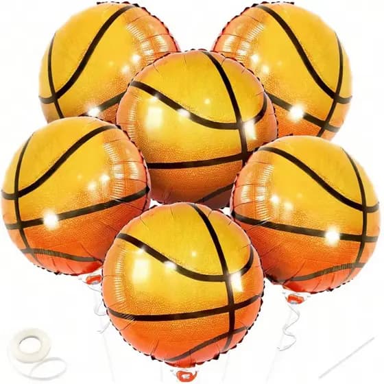 Kit 20 Balão Metalizado Bola de Basquete 43cm Festa Decoracao aniversario enfeite surpresa