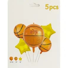 Kit 5 pcs Balão Metalizado Bola de Basquete 45cm Festa Decoracao aniversario surpresa Feliz