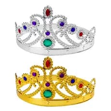 Coroa Joias Plástica Rainha  Dourado ou Prata Ajustável dia das crianças presente natal surpresa