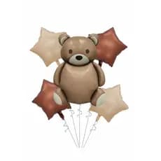 Balão Metalizado Urso Gigante 90cm kit 5pcs decoração festa enfeite cha de bebe revelação surpresa