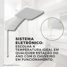 Ducha Eletrônica Zagonel Quadratta 7700w 220v Branco com Braço Parede Design Quadrado Alta Vazão