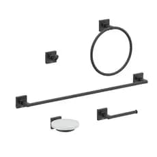 Conjunto De Acessorios Celite Com 5 Pecas Acessorios Up Preto Matte