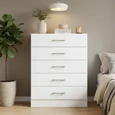 Cômoda 5 Gavetas Organizadoras de Roupas p/ Quarto Casal Aruba Sonhare Casa Dee