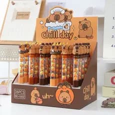 Caneta-tinteiro adorável em formato de capivara kawaii, caneta esferográfica criativa, presente de material escolar.