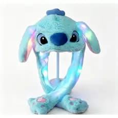 TOUCA GORRO DE PELÚCIA COM LED COLORIDO LEVANTA ORELHAS /Stitch