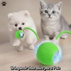 Brinquedo Interativo Para Gatos – Bolinha Com Corda E Luz LED | Estimula O Instinto De Caça