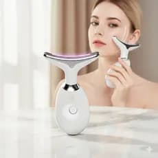Massageador Eletrico Facial Drenagem Lift Com Luz Vermelha Pulsante 3 Modos Bateria Inclusa