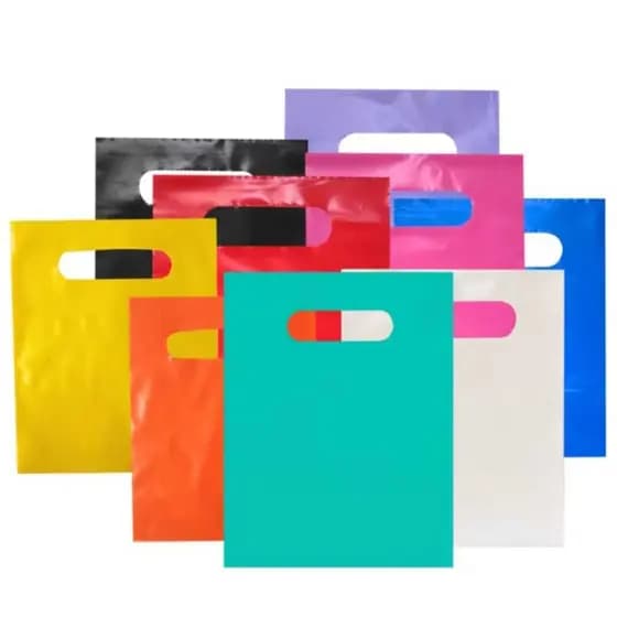 100 sacolas plasticas lisa 16x20/20x30/25x35/30x40- Boca de palhaço ou alça vasada