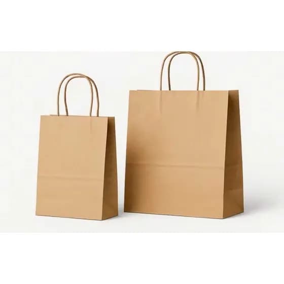 10 sacolas de papel kraft varios tamanhos