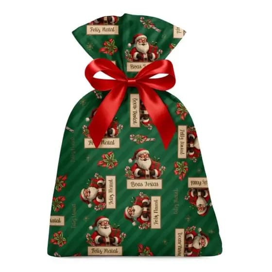 50 sacos de presentes metalizados de natal 45x60