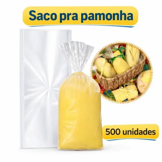 saco plastico para pamonha 9x25 transparente vai ao fogo