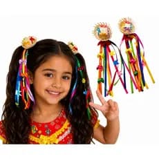 laços de cabelos com prisilhas de festa junina julina arraia