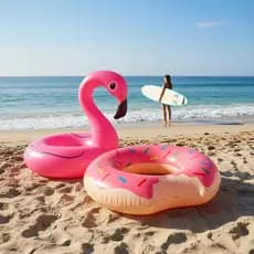 Kit 2 Boias Flamingo Donuts Piscina Infantil E Adulto 90 Cm