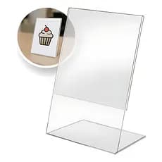 Display Expositor em L A5 Porta Folha MESA Vertical Acrílico Cristal Transparente