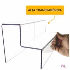 Expositor Acrilico Plataforma Vitrine Loja Escadinha 2 degraus pequena