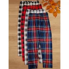 Terno de 4 peças primavera verão masculino novo estilo calças compridas xadrez de 4 peças calças de pijama masculinas pr