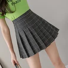 Saia plissada feminina saia curta cintura alta versão coreana novo estilo saia feminina verão outono Plus Size a linha g