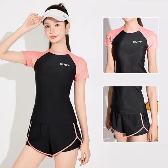 Maiô esportivo feminino capa barriga mais magro olhar conservador divisão profissional de secagem rápida maiô primavera