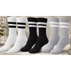 Kit 3 pares Meias Cano FEMININO MASCULINO com Conforto e Durabilidade em Algodão Esportivo