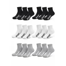KIT 6 PARES  MEIA CANO MÉDIO  ESPORTE ATOALHADA CALCANHAR MASCULINO FEMININO DIA A DIA ACADEMIA TRABALHO