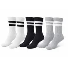 Kit 3 pares Meias Cano Alto FEMININA MASCULINA Conforto e Durabilidade em Algodão Esportivo