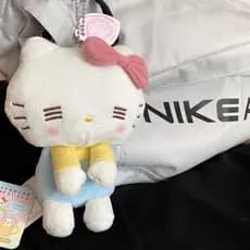Kawaii Hello Kitty Brinquedo De Pelúcia Chaveiro Fofo Sanrio Kt Plushie Boneca Pingente Presente De Aniversário