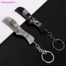 Amonghot > Pente De Barba Masculino De Aço Inoxidável Portátil Mini Cabeça De Óleo Para Barbeiro Bigode Cuidados Ferrame