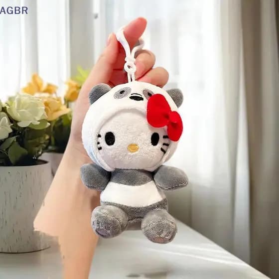 [AGBR] 1 Peça Fofo Macio Recheado KT Gato Boneca Pingente Desenho Animado Hello Kitty Chaveiro Urso Branco Anime Brinque