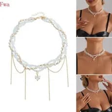 Fwa Sofisticado Multi Camada Coração Borlas Colar Para Ocasião Especial Meninas Neckchain Clavícula C