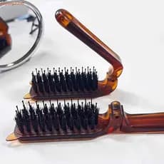 Escova de Cabelo Dobrável HUIJIANG, Escova de Bolso para Massagem com Dentes Largos, Escova Portátil para Cabelos Cachea