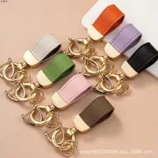 Porta-Chaves Mini Chaveiro De Couro Delicado Macaron Colorido Para Carro Simples Mulher De Moda Feminina