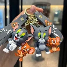 Pingente De Boneca Tom E Jerry cartoon Com Chaveiro De Gato mouse