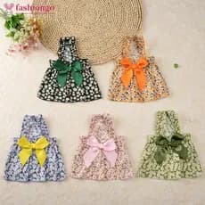 FASHIONGO Feminino Cão Gato Vestido De Estimação Filhote De Cachorro Floral Princesa Verão Roupas Para Animais Cães S-XL