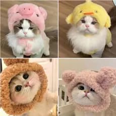 Chapéu De Gato Piggy Frango Capa De Cabeça De Animal De Estimação Panda Urso Cão Estrutura Headwear Crossdressing