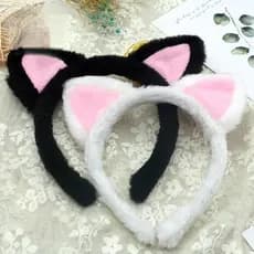Acessório de Cabeça Macia Tiara, Pelúcia, Forma de Orelha de Gato, Adequado para Halloween, Fantasia, Festa à Fantasia