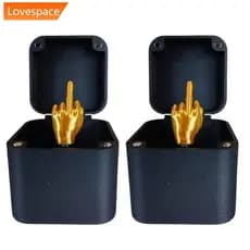LS-STORE Dedo Médio InBox Criativo Engraçado Artesanato Decorativo Impressão 3D Caixas De Presente De Natal Jogo De Famí