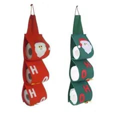 Hi * Saco Armazenamento Rolo Natal Suporte Toalha Papai Noel Organizador Papéis