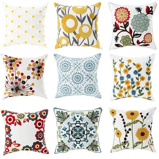 Capa de almofada bordada e espessa, capa de almofada para sofá, almofada para sala de estar, decoração de casa WMXW