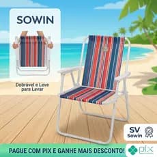 Cadeira de Praia Dobrável SOWIN – Conforto Premium e Cores Vibrantes para o Verão