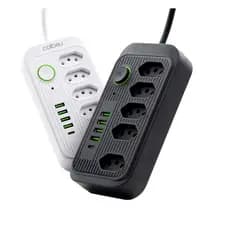Extensão Coibreu 5 Tomadas 4 USB 1 Type-C Universal Bivolt Power 110v/220v 2m WKC-541 COIBEU