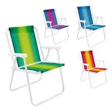 Cadeira De Praia Dobravel Mor Aço cores Sortidas Unitário Oferta1