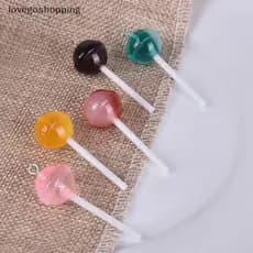 [lovego] 10 Pçs/Set Resina Transparente Pirulito Encantos Pingente Joias DIY Fazendo Artesanato BR
