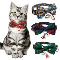 Coleira De Gato Com Laço De Segurança , Quatro Estações Sino , De Natal Para Cães Pequenos E Médios , Gatos , Poliéster
