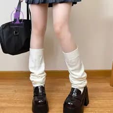 ANTH Meias Femininas Estilo Reld Cremosas Desleixadas Jk Acima Do Joelho Estudante Japonês .