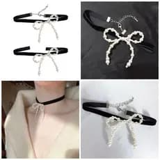 AA * Elegante Bowknot Colar Único Perals Pingente Acessórios Elegantes Senhoras Gargantilha Adorno Para Wome