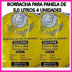 Borracha Panela de Pressão 3 Litros Silicone Universal  Reposição Vedação 4 Unidades