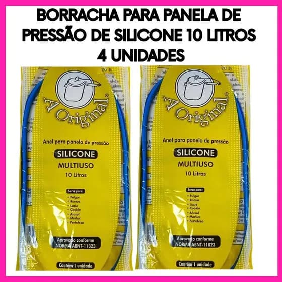 Borracha Panela de Pressão 10 Litros Silicone Universal – Reposição Vedação 4 Unidades