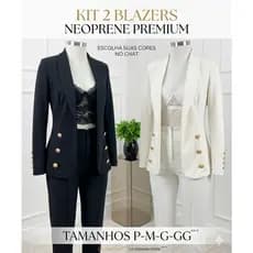 kit 2 blazer femenino  neoprene 12 botones cores tendencia 2026